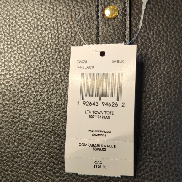 Coach Black Leather Town Tote NWT - Picture 5 of 11